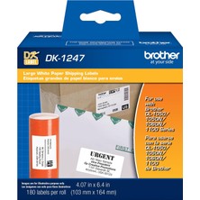 Brother Brother Ql Etiket Yazıcıları Için Orijinal DK-1247 Kalıp Kesim Büyük Kargo Beyaz Kağıt Etiketler - Rulo Başına 180 Etiket 4,07 Inç x 6,4 Inç (103 mm x 164 Mm)