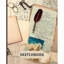 Old Letter Sketchbook, Ideal For Drawing, Brainstorming, Doodling, 110 Blank Pages, Sketch Book For Artist, Designer.