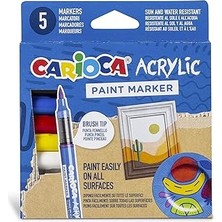 Carioca Akrilik Paint Marker Su Bazli Fırça Uçlu 5'li