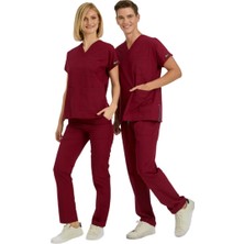 Moontime Alaçatı Bordo Dr Greys Scrubs (Terikoton/ince Kumaş) T100