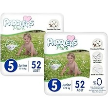 Paddlers Pure Bebek Bezi 5 Numara Junior 104 Adet 2'li Jumbo Set