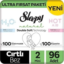 Sleepy Natural Double Soft Ultra Fırsat Paketi Bebek Bezi 2 Numara Mini 96 Adet