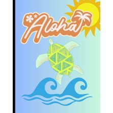"aloha Weekly Planner - Light Blue Turtle And Hibiscus Design - Stay Organized All Year Long