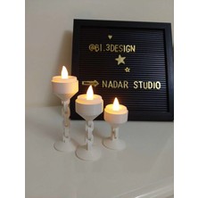 Moontime Alaçatı Zincir Şekilli 3’lü Dekoratif Tealight Mumluk Seti