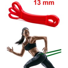 Moontime Alaçatı Resistance Powerband 13 mm Latex Güç Bandı Hafif Sert Direnç Lastiği Pilates Aerobik Squat Kırmızı