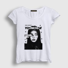 Presmono Kadın Beyaz Yoonchae K Pop Katseye T-Shirt