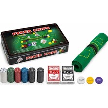 Hobilinka 300 Chipli Profesyonel Poker Seti Metal Kutulu 2 Deste Iskambil Kağıtlı ALK5355