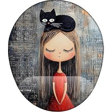 Kız ve Kedi Bilek Destekli Mouse Pad