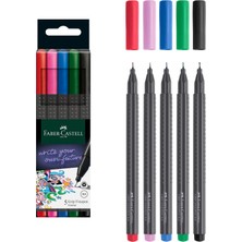 Faber-Castell Grip Finepen Ince Keçe Uçlu Kalem Seti, 5’li, Klasik Renkler, 0.4 Mm, Metal Destekli, Ergonomik Üçgen Gövde