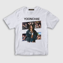Presmono Unisex Çocuk Beyaz Yoonchae V3 K Pop Katseye T-Shirt
