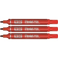 Pentel Permanent Markör - Yuvarlak Uç, Metal Gövde Siyah