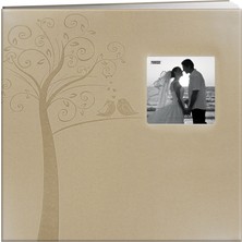 Pioneer Photo Albums Fotoğraf Albümleri MB-10EW Postbound Kabartmalı Suni Deri Çerçeve Kapak Düğün Hafıza Defteri, x 30,48 Cm, Ağaç, Bej, 12X12 Inç