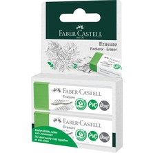 Faber-Castell 187251 Silgi, Pvc Içermez, Toz Tutmaz, Yeşil, Blister Ambalajda Iki Silgi