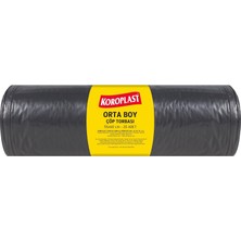 Orta Boy Çöp Torbası 20 Adet 55X60 Cm, Sızdırmaz & Yırtılmaz, Çift Katlı, Geri Dönüştürülebilir Çöp Poşeti, Fabrika, Market, Restoran, Bahçe, Otel, Ofis