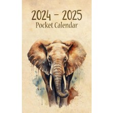 Pocket Calendar 2024-2025 For Purse: 2 Year Small Size 4 x 6.5 Inches - Vintage Elephant Cover Design Volume 2