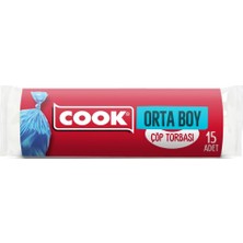 Cook Çöp Torbası Orta Boy 55 x 60 cm (15 Adet/rulo)