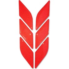 Araç Otomobil Motosiklet Bisiklet Reflektif Kırmızı 6 Parça Çok Amaçlı 3D Sticker