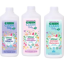 Green Clean Baby Organik Bitkisel Çamaşır Detarjanı 1 Lt + Yumuşatıcı 1 Lt + Leke Çıkarıcı 1 Lt