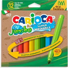 Carioca Eco Famıly Jumbo Süper Yıkanabilir Keçeli Boya Kalemi 12'li