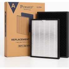 Purmed Fakir Luminoso Smart Uyumlu Filtre – True Hepa + Aktif Karbon | 2‑aşamalı Hava Temizleyici Yedek Parça |%99,97 Partikül & Koku Giderici