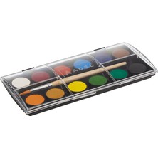 Adel Suluboya, 12 Renk, 24 mm Tablet, Canlı ve Parlak Renkler, Fırça Içerir