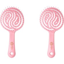 Açık Pembe Pro Üç Boyutlu Oval Saç Fırçası Myhicapro4 2'li Set