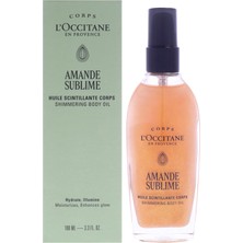 L'occitane Badem Işıltılı Vücut Bakım Yağı, Altın Rengi Işıltı, Tatlı Badem Yağı Içeren Besleyici ve Nemlendirici, 100 ml