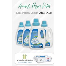 Turmepa Jel Bulaşık Makinesi 750 ml x 4 Adet ve Çamaşır Sulu Yüzey Temizlik 100' Lü