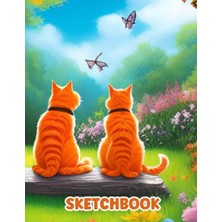 Sketchbook For Kids Drawing And Doodling With Cute Cats Sitting Together Cover: Big Paper Sheet For Kids Drawing