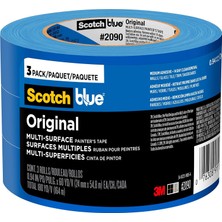 Scotch Mavi 2090-24EC3 Scotch Orijinal Çok Yüzeyli Boyacı Bandı, 2,4 cm Genişlik, Mavi