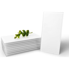 ART3D Mutfak Veya Banyo Için 32 Parça Soy ve Yapıştır Tezgah Üstü Cam Karo, 7,62 cm x 15,24 cm Metro Beyaz Arka Sıçrama Fayansları