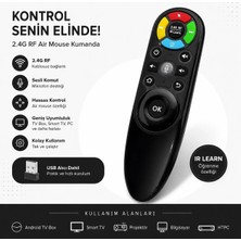 Mobio M8 2.4ghz Uyumlu Sesli Komut Kablosuz Air Mouse Kumanda