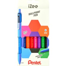 Pentel 1.0 mm Yağ Bazlı Mekanizmalı Roller Kalem - Izee - 8'li Blister (A-B-C-D-F-P-S-V)