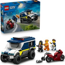 LEGO City Polis Mahkum Nakliye Aracı 60479-6 Yaş ve Üzeri Çocuklar Için Polis Memuru ve 2 Haydut Minifigürü Içeren Yaratıcı Oyuncak Yapım Seti (198 Parça)