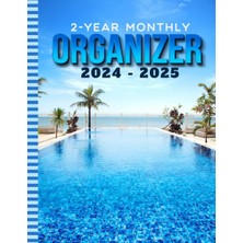 2-Year Monthly Organizer 2024-2025: 8.5X11 Large Dated Monthly Schedule With 100 Blank College-Ruled Paper Combo / 24-Month Life Organizing Gift / ... Swimming Pool - Vacation Resort Art Cover
