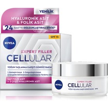 Nıvea Cellular Expert Filler Yoğun Yaşlanma Karşıtı Gündüz Bakım Yüz Kremi 50ML, SPF15, Hyaluronik Asit, Folik Asit