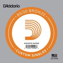 Daddario BW023 Akustik Tek Tel, 80/20 Bronze Wound, 023, (Sol) Pa