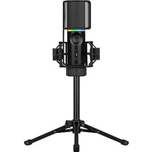 Streamplify Mıc - Oyun Mikrofonu Pc Rgb - Tripodlu ve Sessize Alma Düğmeli Akış Mikrofonu - Podcast Için USB Mikrofon - Bilgisayar Akışı - USB Mikrofon - Pc Için Stand Mikrofonu