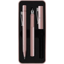 Faber-Castell Grip 2011 Hediye Seti Gül Rengi, M Uçlu Dolma Kalem ve Xb Tükenmez Kalem, Metal Hediye Kutulu, Yedek Kartuşlu