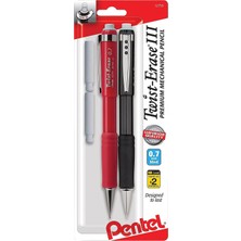 Pentel® Twist-Erase® Iıı Mekanik Kalemler, 0,7 Mm, Çeşitli Varil Renkleri, 2'li Kalem Paketi