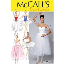 Mccall's Patterns MC7615E5 Mccall Desen 7615 E5, Kadınlar Için Bale Kostümü, Ölçüler 42 – 50, Peçete, Çok Renkli, 17 x 0,5 x 0,07 cm