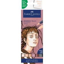Faber-Castell Gofa Sketch Portre Markör Seti, 6’lı, Çift Uçlu, 0.6 mm Fineliner Uç, Kalıcı Mürekkep, Alkol Bazlı, Geri Dönüşümlü Gövde