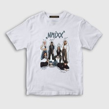 Presmono Unisex Çocuk Beyaz Members K-Pop Nmixx T-Shirt