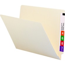 SMEAD%100 Geri Dönüşümlü Uç Sekmesi Dosya Klasörü, Shelf-Master® Güçlendirilmiş Düz Kesim Tab, Mektup Boyutu, Manila, Kutu Başına 100 (24160)