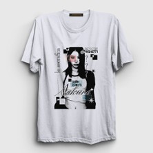 Presmono Unisex Beyaz Sakura Spaghetti Le Sserafim T-Shirt