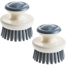 Aputue Bulaşık Fırçası, 2'li Set Mutfak Temizlik Fırçası, Ergonomik Tutma Yeri, Sert Kıllı Bulaşık Fırçası, Gri Sebze Fırçası, Tencere ve Tava Temizliği Için