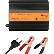 Profesyonel 12V 20AH Akü Şarj Cihazı Otomobil, Jenaratör ve Iş Makinelerinde Kullanılan Asitli, Sulu, Jel Akülere Uygundur
