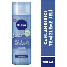 Nıvea Aqua Sensation Canlandırıcı Yüz Temizleme Jeli (200 Ml), Salatalık Özü Içeren Formül ile Etkili Yüz Temizleme, Canlanmış Cilt Tonu, Tüm Cilt Tipleri
