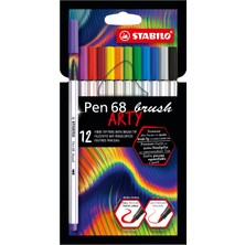 Stabılo Pen 68 Brush Arty - Premium Keçeli Kalem - 12'li Paket - Çeşitli Renkler