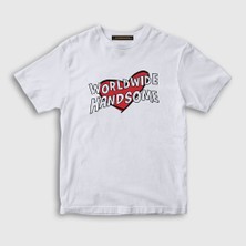 Presmono Unisex Çocuk Beyaz Worldwide Handsome Yakışıklı Hediye Jin Bts T-Shirt